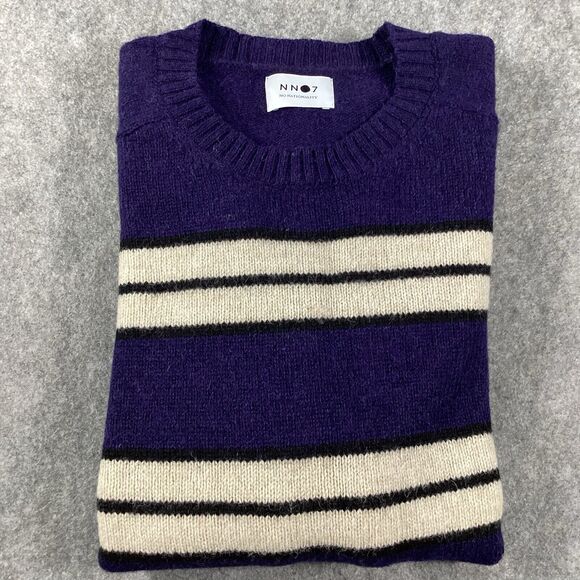 NN07 No Nationality Multi Color Nathan Striped Wool Crew Pullover Sweater Large* - Picture 15 of 15